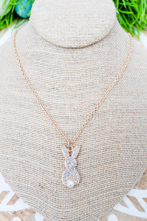 Bunny Bling Goldtone Necklace