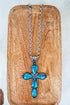 Turquoise Mesa Forge Cross Silvertone Necklace
