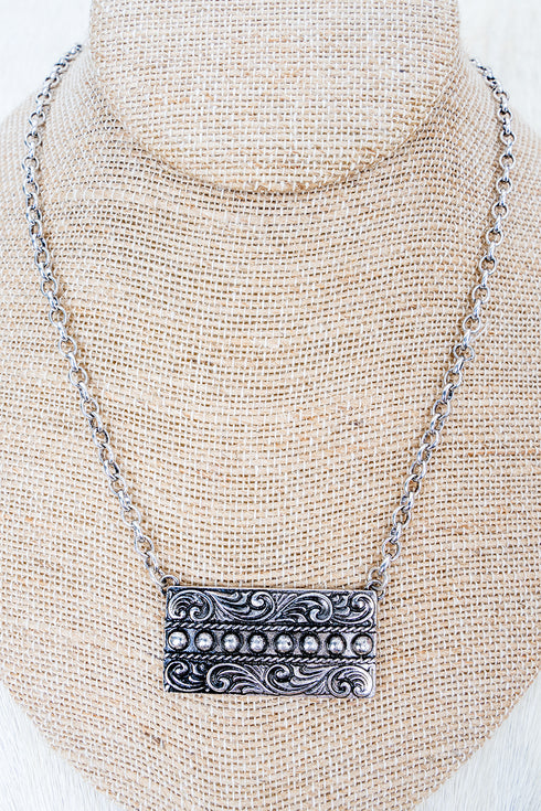 Tumbleweed Twirl Silvertone Necklace