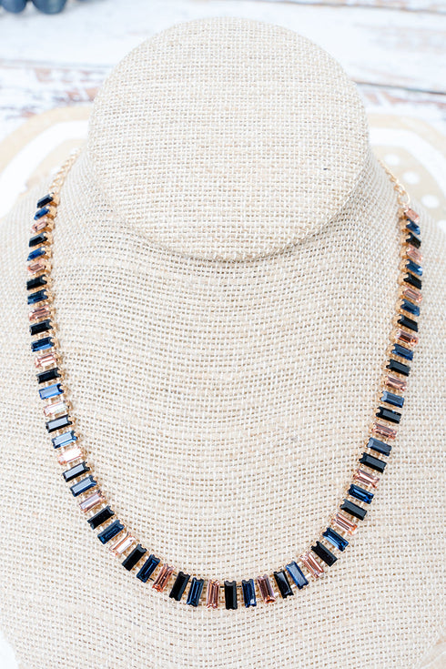 Elle Black Baguette Goldtone Necklace