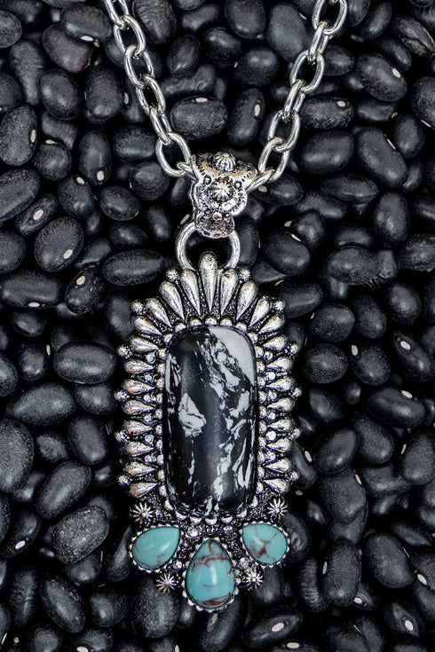 Black Desert Echo Silvertone Necklace