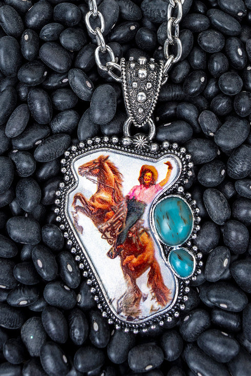 True Grit Cowgirl Silvertone Necklace