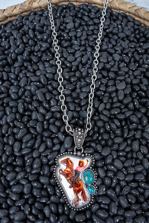 True Grit Cowgirl Silvertone Necklace