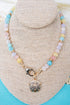 Ocean Calling Sand Dollar Multi-Color Beaded Goldtone Necklace