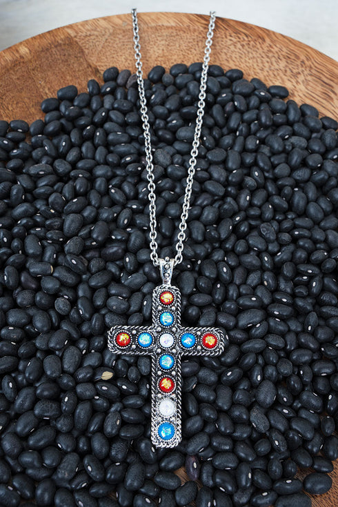 Faith & Freedom Silvertone Necklace