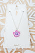 Pink Hawaii Blossom Silvertone Anklet