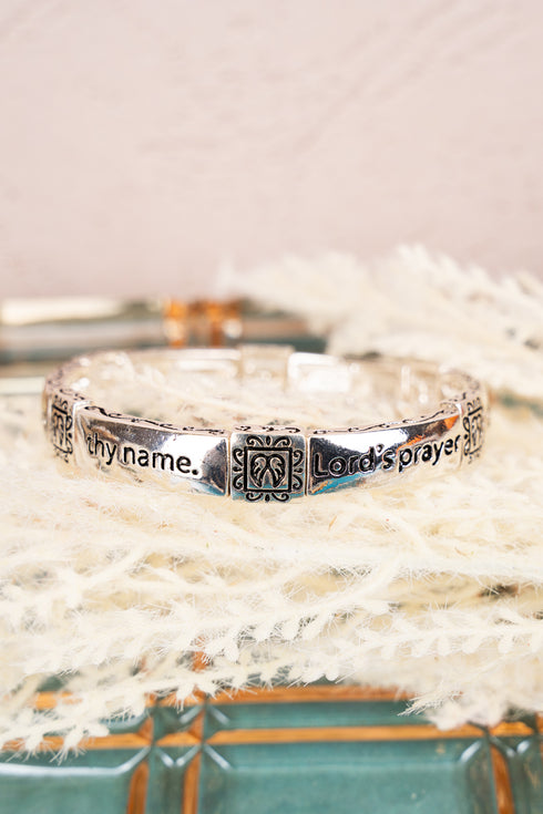 Scripture 'Lord's Prayer' Silvertone Bracelet