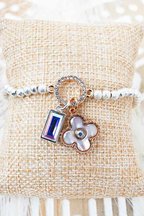 Evermore Quatrefoil Two-Tone Beaded Bracelet