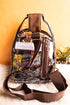 Brown Trimmed Clear Small Rylee Sling Bag