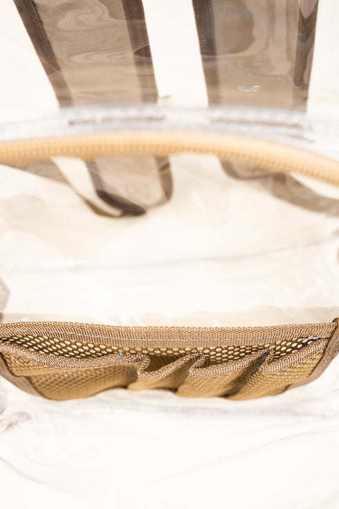 Katie Clear Backpack with Khaki Trim
