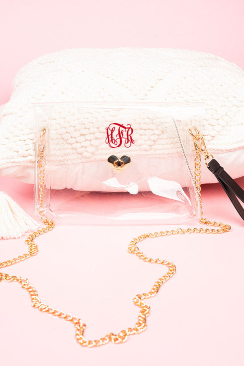 Heart Lock Clear Crossbody Bag