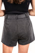 Saturday Shimmer Black Crystal Belted Shorts