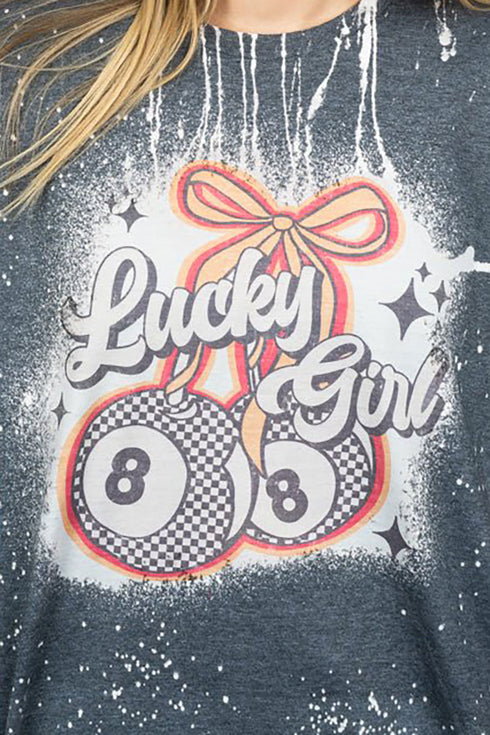 Bleached Lucky Girl Adult T-Shirt