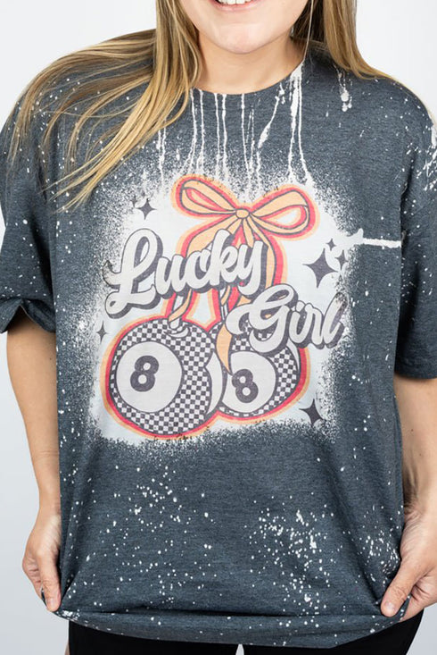 Bleached Lucky Girl Adult T-Shirt