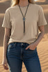 Black Marble Mesa Cross Bolo Tie Necklace