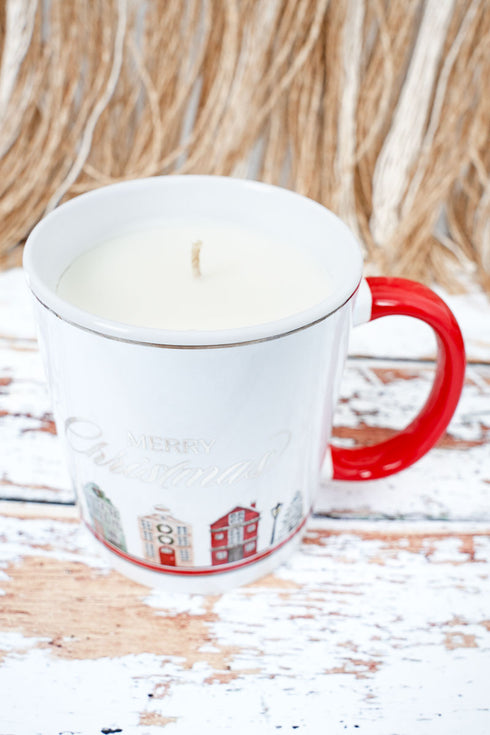 Merry Christmas Scented Candle in Ceramic Mug