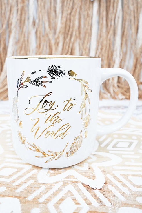 Joy To The World Scented Candle in Ceramic Mug