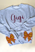 Classic Colors Embroidered Side Bows Softball Bow NuBlend Sweatshirt *Customize Your Text