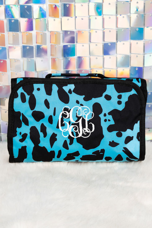 Turquoise Milkin' It Roll Up Cosmetic Bag
