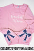 Classic Pink You Design It Embroidered Side Bows Unisex NuBlend Crew Sweatshirt *Customize Your Text and Bows