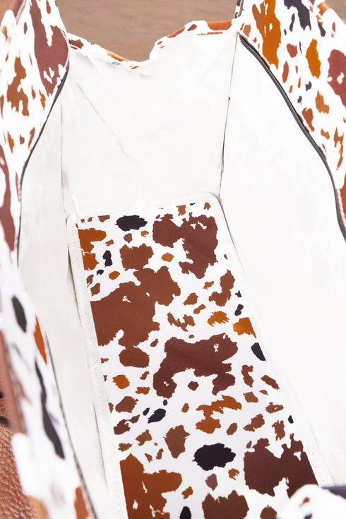 Caffe Moo-cha Utility Tote with Black Trim