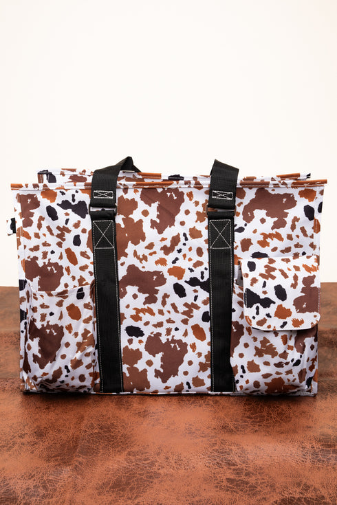 Caffe Moo-cha with Black Trim Large Organizer Tote