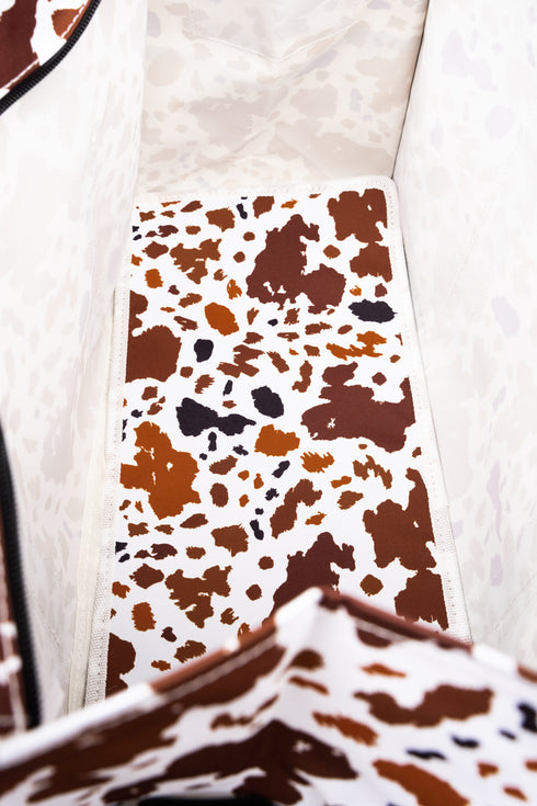 Caffe Moo-cha with Black Trim Large Organizer Tote