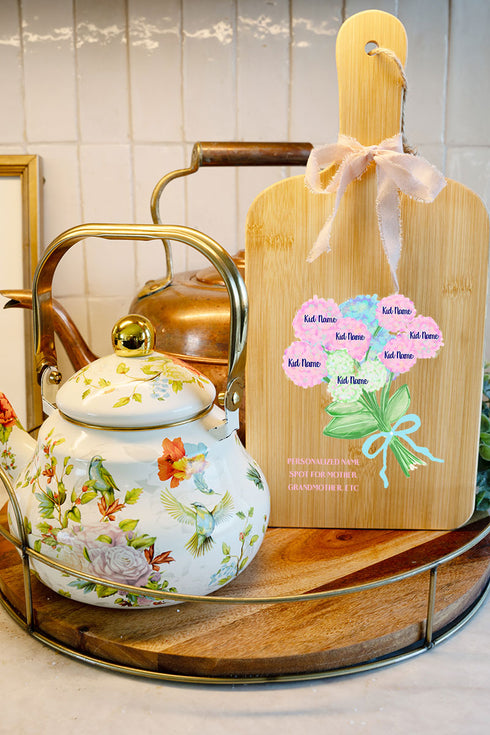 Personalized Family in Bloom Decorative Wood Cutting Board *Personalize Names