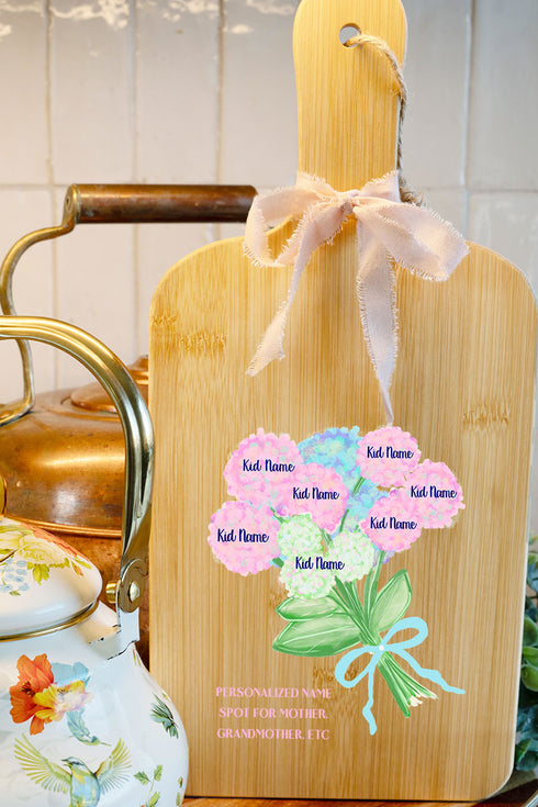 Personalized Family in Bloom Decorative Wood Cutting Board *Personalize Names