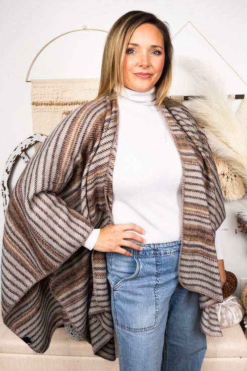 Denver Dusk Ruana, Brown