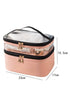 Pleasant Trip Beige Double Layer Cosmetic Case
