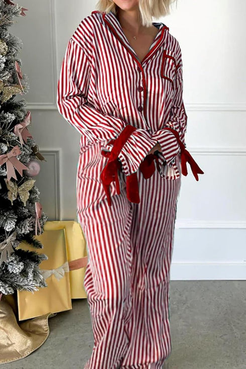 Candy Cane Lane Red Top and Pants Pajama Set