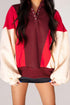 Autumn Blaze Colorblock Half-Button Sweatshirt
