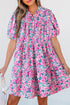 Summer Fields Pink Floral Half Button Mini Dress