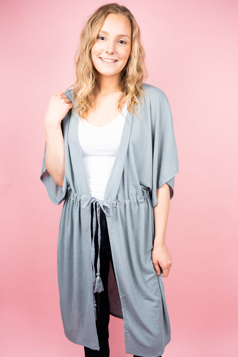 What A Feeling Jersey Kimono, Gray