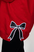 Youth Red You Design It Embroidered Side Bows Heavy-weight Crew Sweatshirt *Customize Your Text and Bows