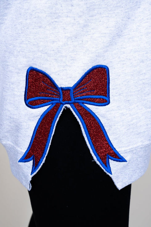 Youth Ash You Design It Embroidered Side Bows NuBlend Crew Sweatshirt *Customize Your Text and Bows