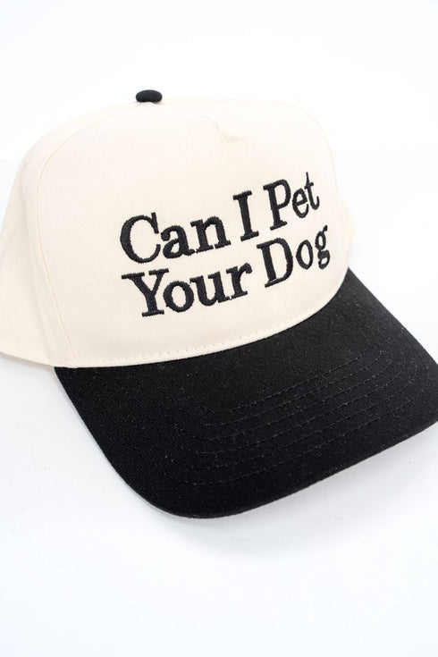 Can I Pet Your Dog Embroidered Five Panel Twill Cap