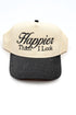 Happier Than I Look Embroidered Five Panel Twill Cap
