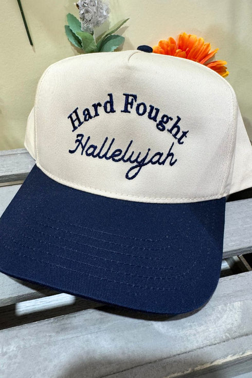 Hard Fought Hallelujah Embroidered Five Panel Twill Cap
