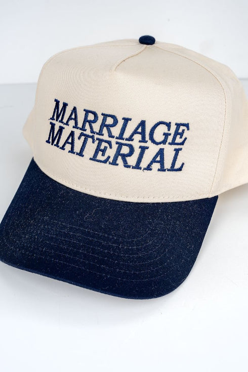 Marriage Material Embroidered Five Panel Twill Cap