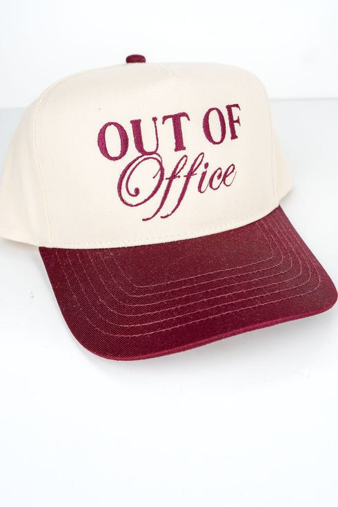 Out Of Office Embroidered Five Panel Twill Cap