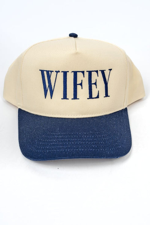 Wifey Embroidered Five Panel Twill Cap