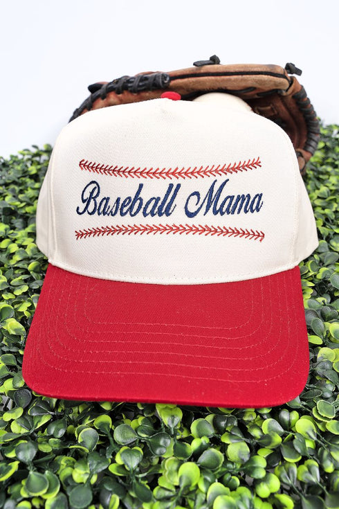 Stitches Baseball Mama Embroidered Five Panel Twill Cap