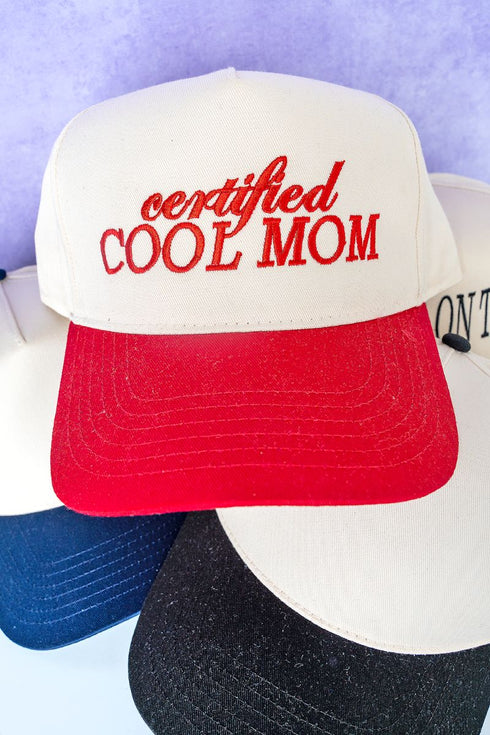 Certified Cool Mom Embroidered Five Panel Twill Cap