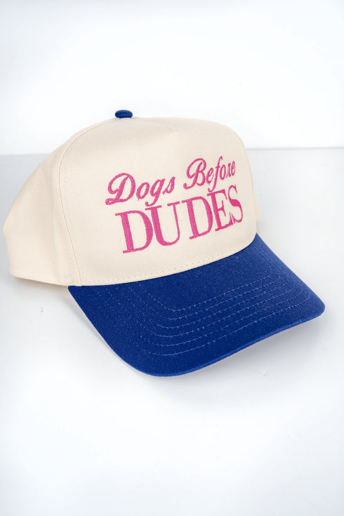 Dogs Before Dudes Embroidered Five Panel Twill Cap