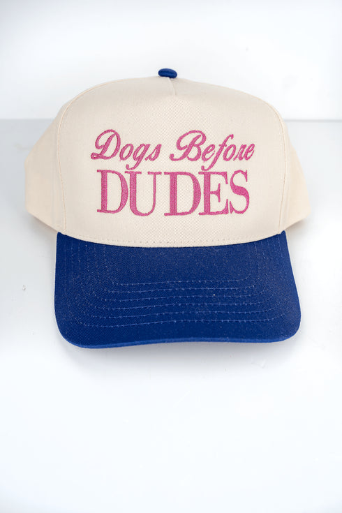 Dogs Before Dudes Embroidered Five Panel Twill Cap