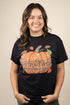 Thankful Pumpkin Faux Sequin Transfer Short Sleeve Relaxed Fit T-Shirt
