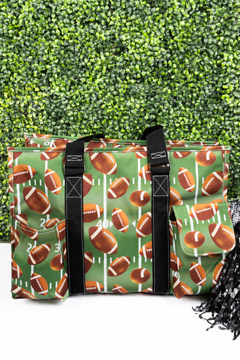 The Gridiron with Black Trim Large Organizer Tote