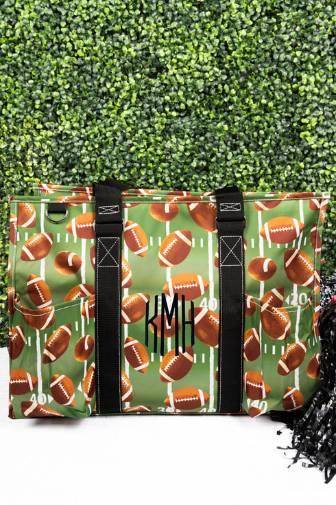 The Gridiron with Black Trim Large Organizer Tote